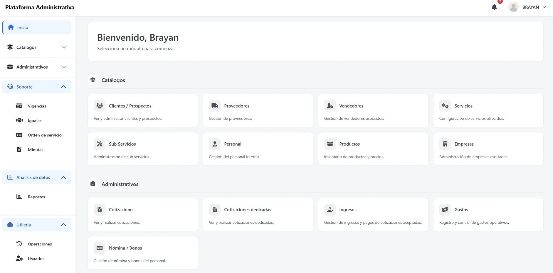 Plataforma Administrativa 1